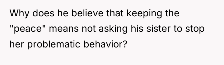 Why does he believe that keeping the "peace" means not...