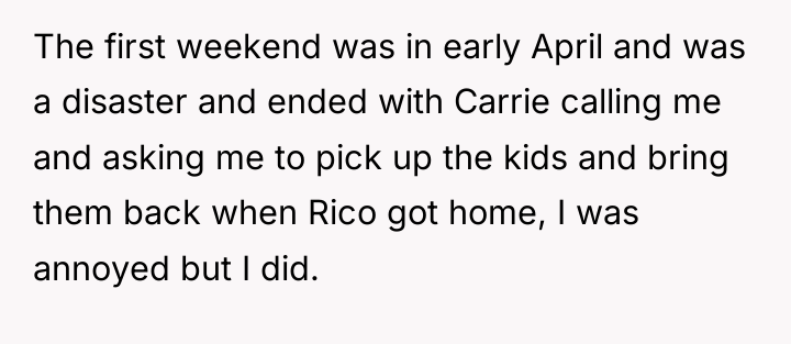 The first weekend was in early April and was a...