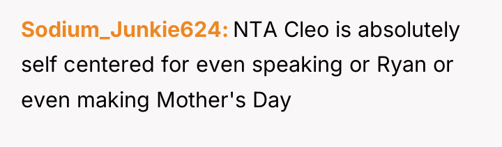 Sodium_Junkie624 NTA Cleo is absolutely self centered for even speaking...