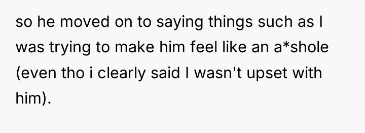 so he moved on to saying things such as I...