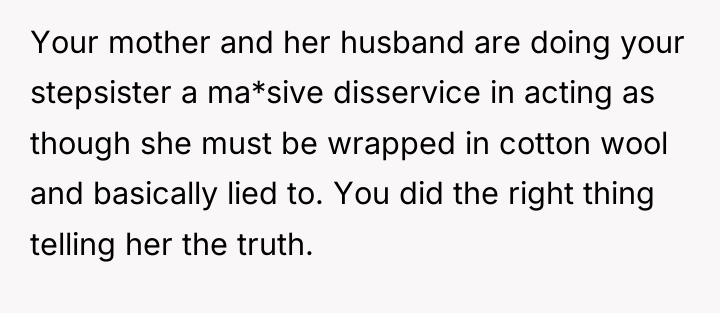 Your mother and her husband are doing your stepsister a...