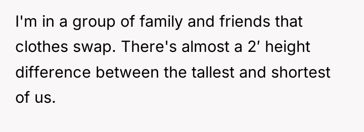 I'm in a group of family and friends that clothes...