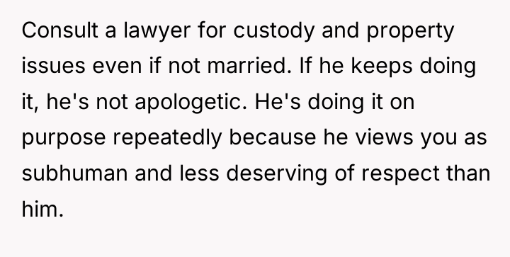 Consult a lawyer for custody and property issues even if...
