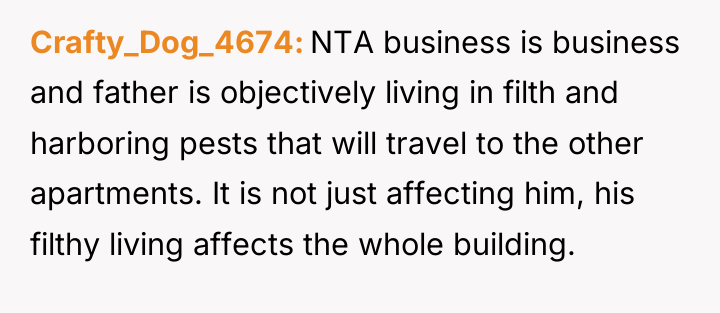 Crafty_Dog_4674 NTA business is business and father is objectively living...