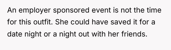 An employer sponsored event is not the time for this...