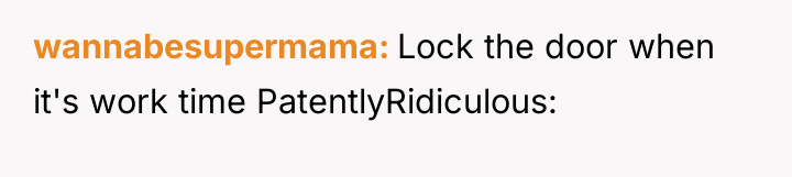wannabesupermama Lock the door when it's work time PatentlyRidiculous: