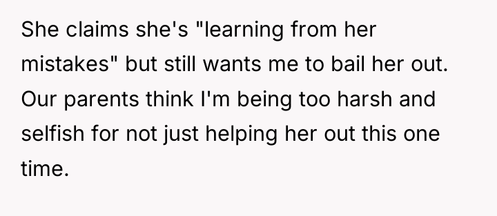 She claims she's "learning from her mistakes" but still wants...