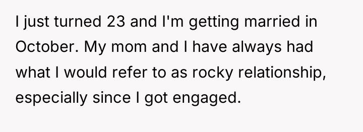 I just turned 23 and I'm getting married in October....