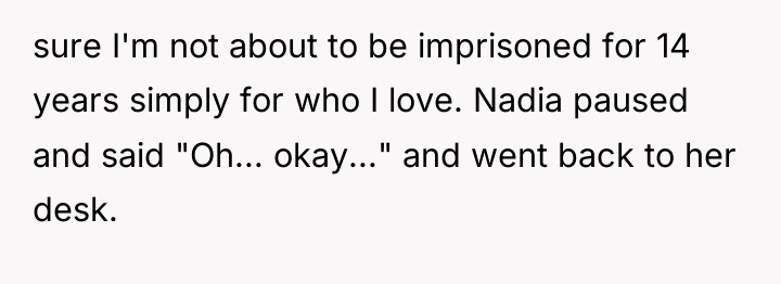 sure I'm not about to be imprisoned for 14 years...