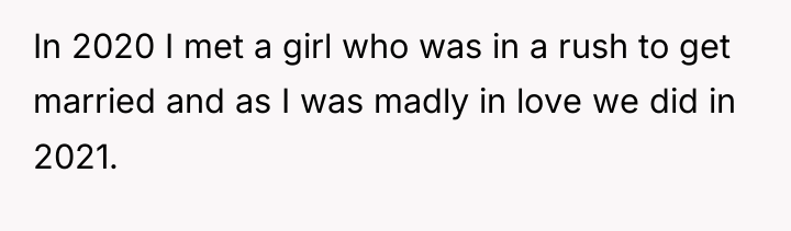 In 2020 I met a girl who was in a...