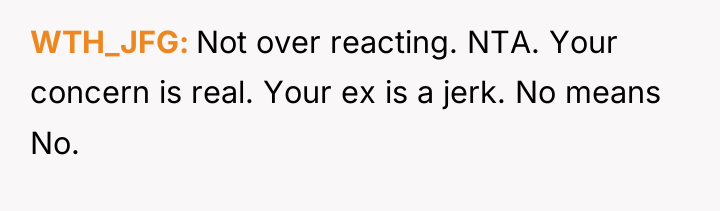 WTH_JFG Not over reacting. NTA. Your concern is real. Your...