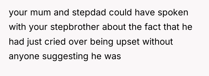 your mum and stepdad could have spoken with your stepbrother...