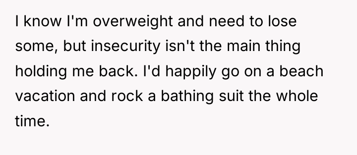 I know I'm overweight and need to lose some, but...