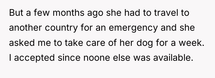 But a few months ago she had to travel to...