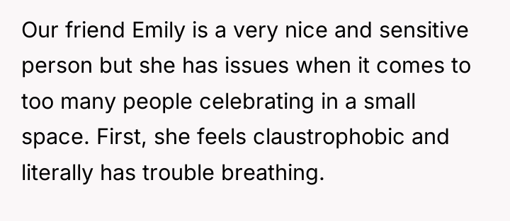 Our friend Emily is a very nice and sensitive person...