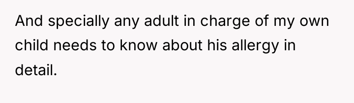 And specially any adult in charge of my own child...