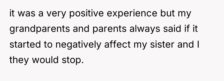 it was a very positive experience but my grandparents and...