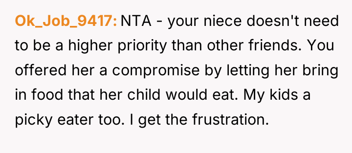 Ok_Job_9417 NTA - your niece doesn't need to be a...