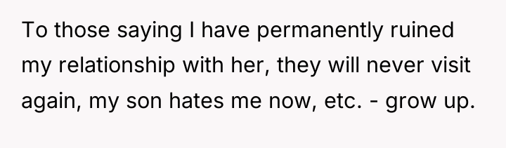 To those saying I have permanently ruined my relationship with...