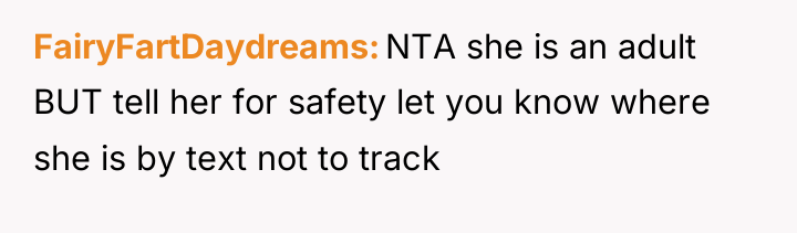FairyFartDaydreams NTA she is an adult BUT tell her for...