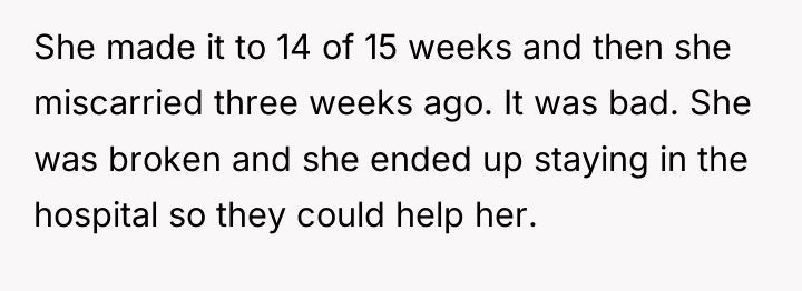 She made it to 14 of 15 weeks and then...