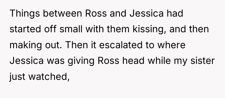 Things between Ross and Jessica had started off small with...