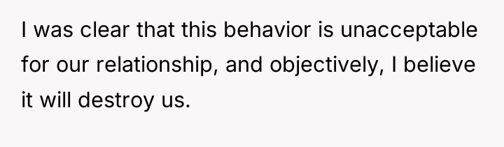 I was clear that this behavior is unacceptable for our...