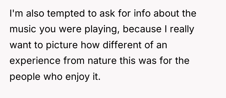 I'm also tempted to ask for info about the music...