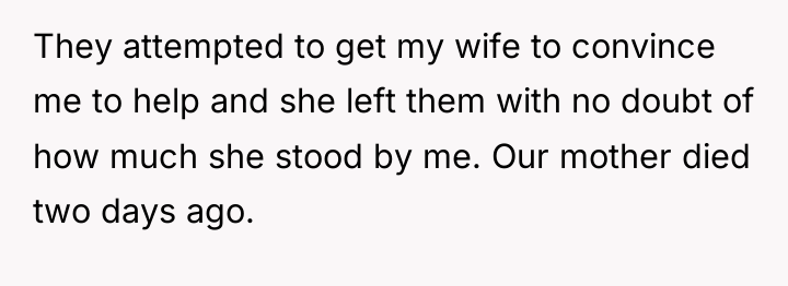They attempted to get my wife to convince me to...