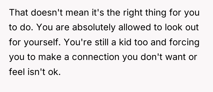 That doesn't mean it's the right thing for you to...