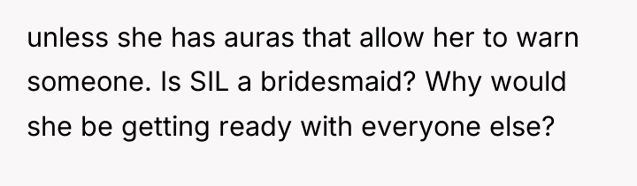 unless she has auras that allow her to warn someone....