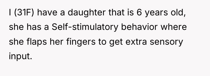 I (31F) have a daughter that is 6 years old,...