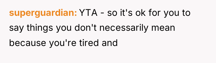 superguardian YTA - so it's ok for you to say...