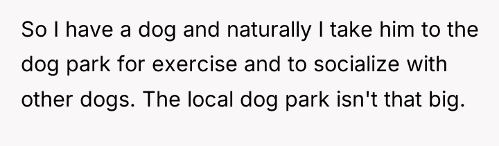 So I have a dog and naturally I take him...