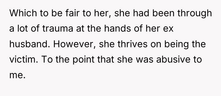 Which to be fair to her, she had been through...