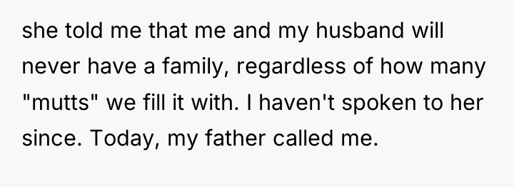 she told me that me and my husband will never...