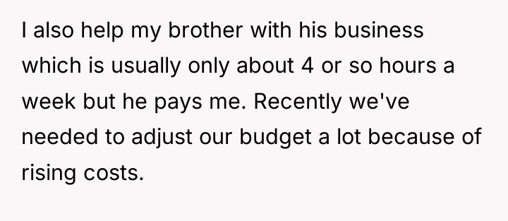 I also help my brother with his business which is...