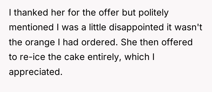 I thanked her for the offer but politely mentioned I...