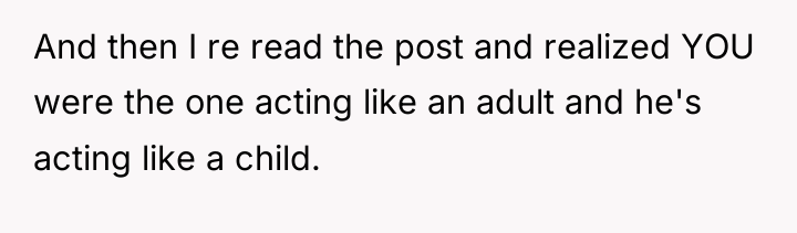 And then I re read the post and realized YOU...