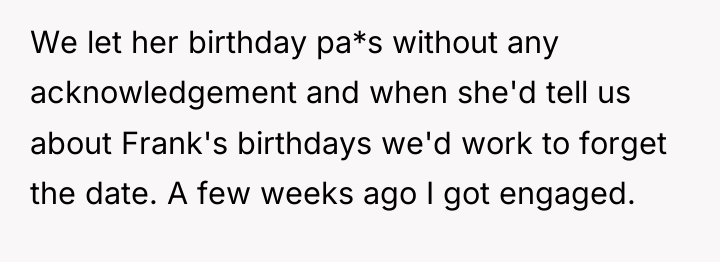 We let her birthday pa*s without any acknowledgement and when...