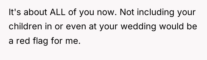 It's about ALL of you now. Not including your children...