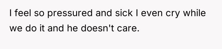 I feel so pressured and sick I even cry while...