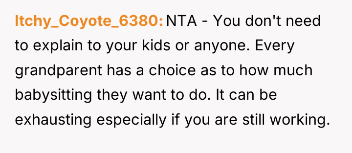 Itchy_Coyote_6380 NTA - You don't need to explain to your...