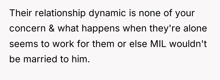 Their relationship dynamic is none of your concern & what...
