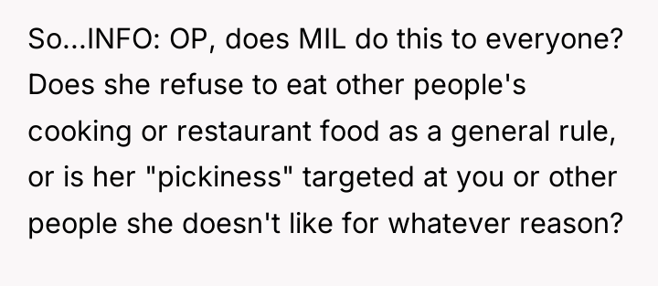 So...INFO: OP, does MIL do this to everyone? Does she...