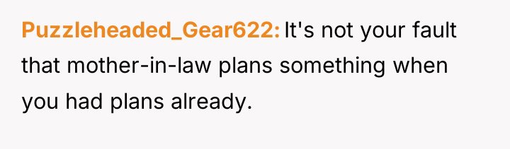 Puzzleheaded_Gear622 It's not your fault that mother-in-law plans something when...