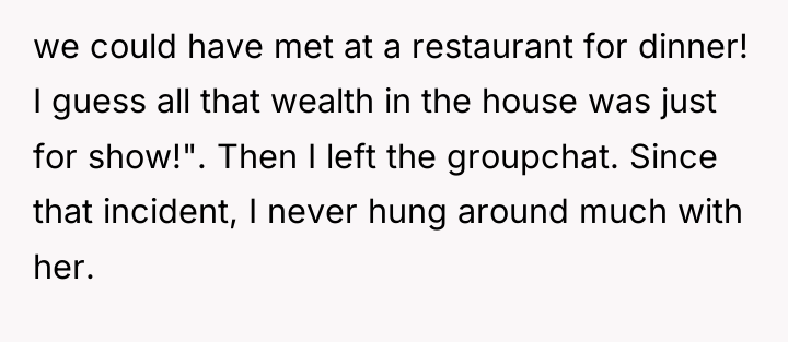 we could have met at a restaurant for dinner! I...