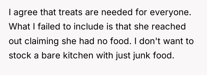 I agree that treats are needed for everyone. What I...