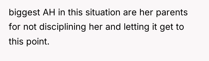 biggest AH in this situation are her parents for not...