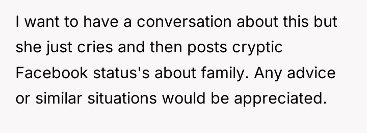 I want to have a conversation about this but she...